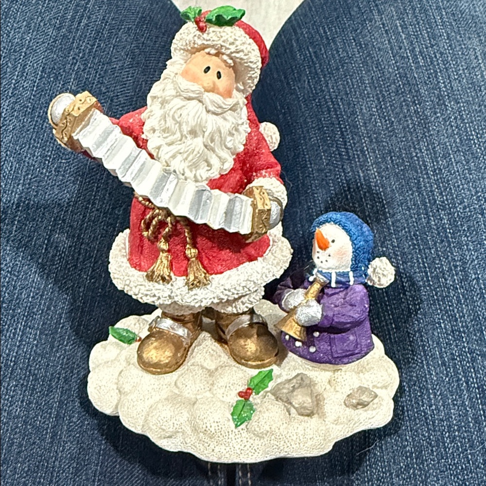 Winterfest Santa and Snowman Holiday Figurine